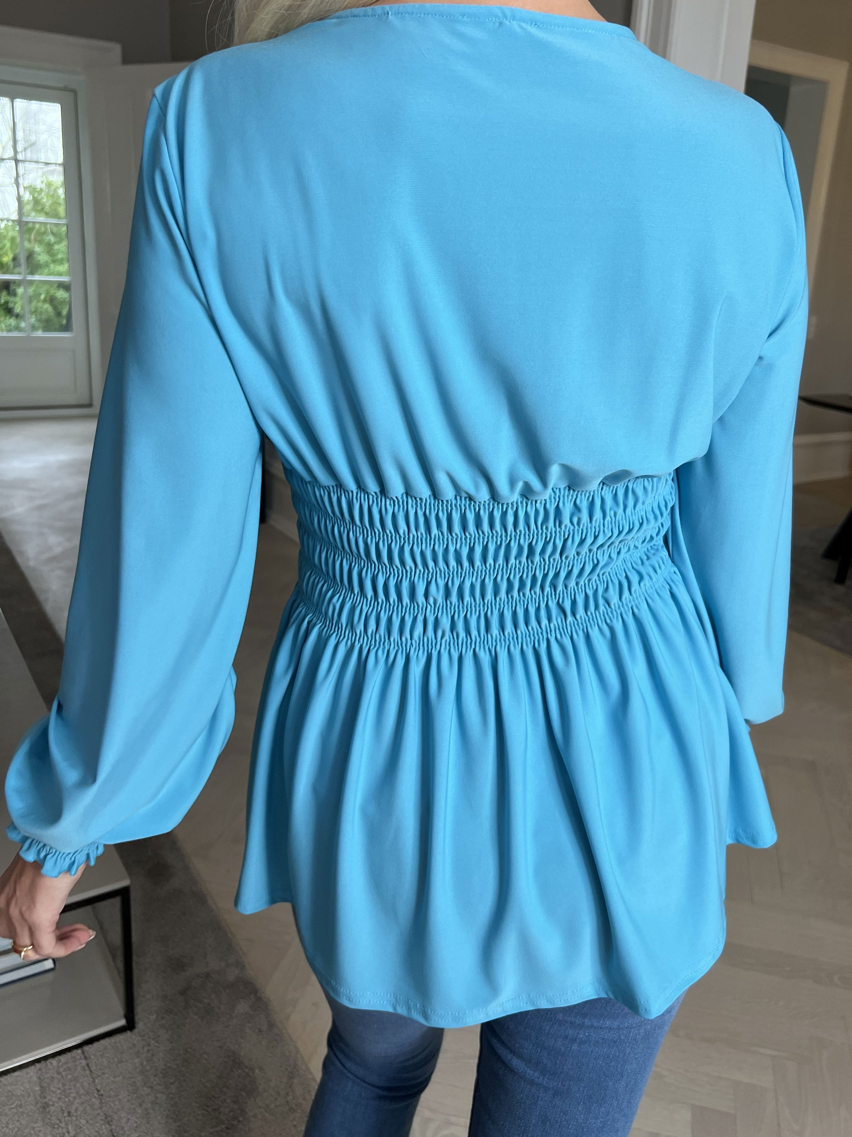 Pams Plain Shirt L/S - Bluse i elastisk stof med lange ærmer